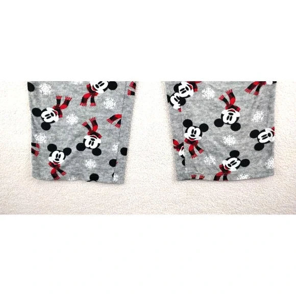 Disney Mickey Mouse Snowflake Pajama Pants Women's 2X Gray Fleece Sleepwear‎ - Picture 4 of 14